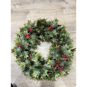 Vintage plastic Christmas wreaths 1970's / 17” EUC